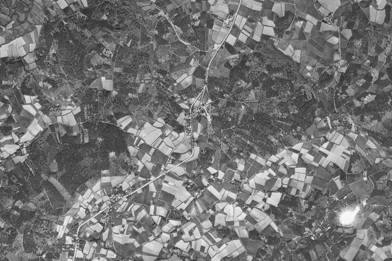 Ortofoto de 1956-1957 del núcleo de Abegondo