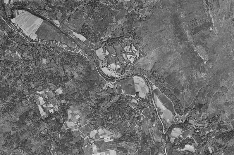 Ortofoto de 1956-1957 del núcleo de Aranga
