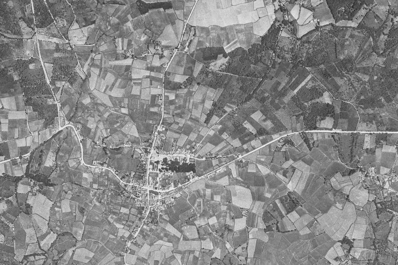 Ortofoto de 1956-1957 del núcleo de Arzúa