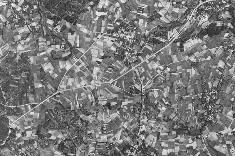 Ortofoto de 1956-1957 del núcleo de Bergondo