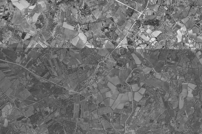 Ortofoto de 1956-1957 del núcleo de Boimorto