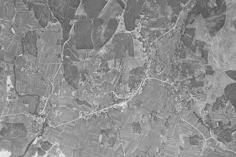 Ortofoto de 1956-1957 del núcleo de Boiro