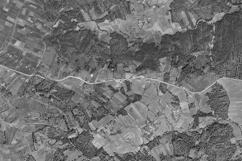 Ortofoto de 1956-1957 del núcleo de Boqueixón