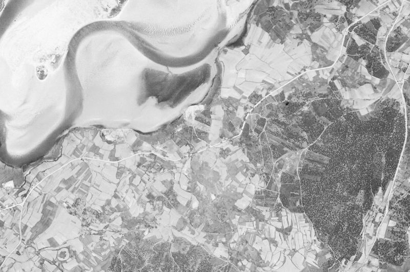 Ortofoto de 1956-1957 del núcleo de Cabana de Bergantiños