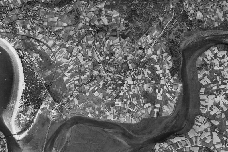 Ortofoto de 1956-1957 del núcleo de Cabanas