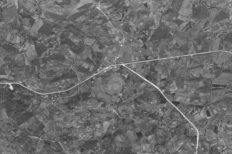 Ortofoto de 1956-1957 del núcleo de A Capela