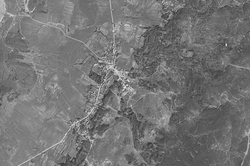 Ortofoto de 1956-1957 del núcleo de Carnota