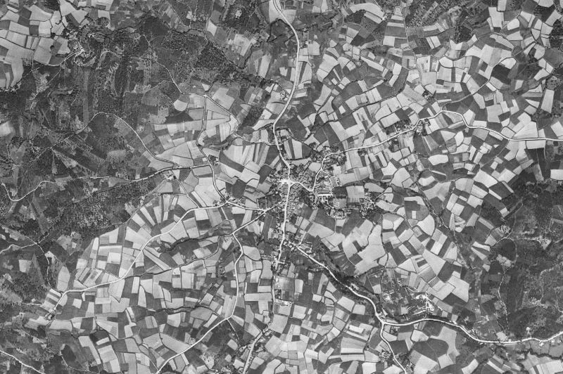 Ortofoto de 1956-1957 del núcleo de Carral