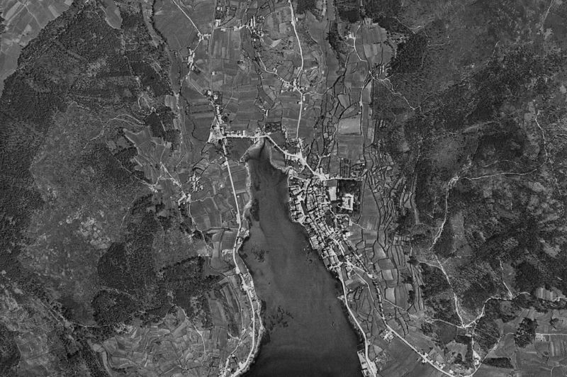 Ortofoto de 1956-1957 del núcleo de Cee