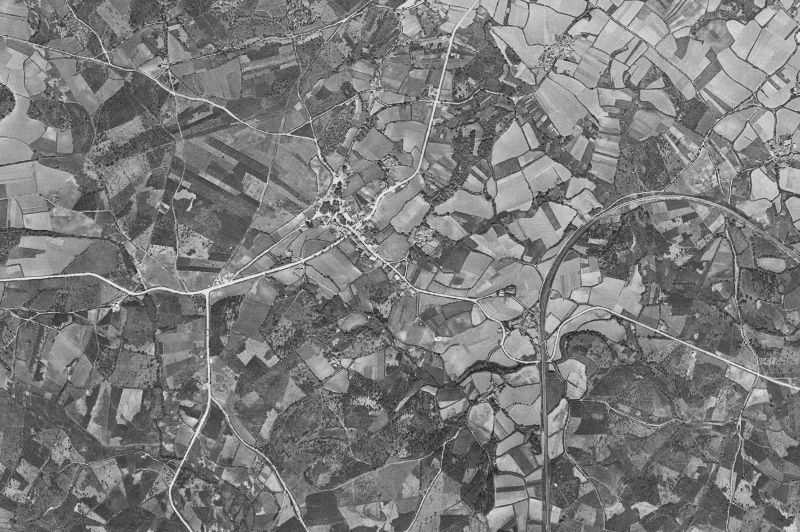 Ortofoto de 1956-1957 del núcleo de Cerceda