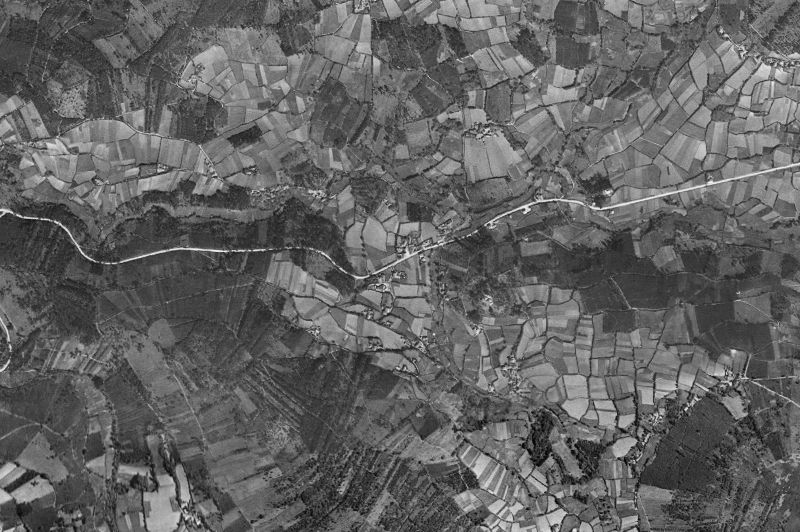 Ortofoto de 1956-1957 del núcleo de Cerdido
