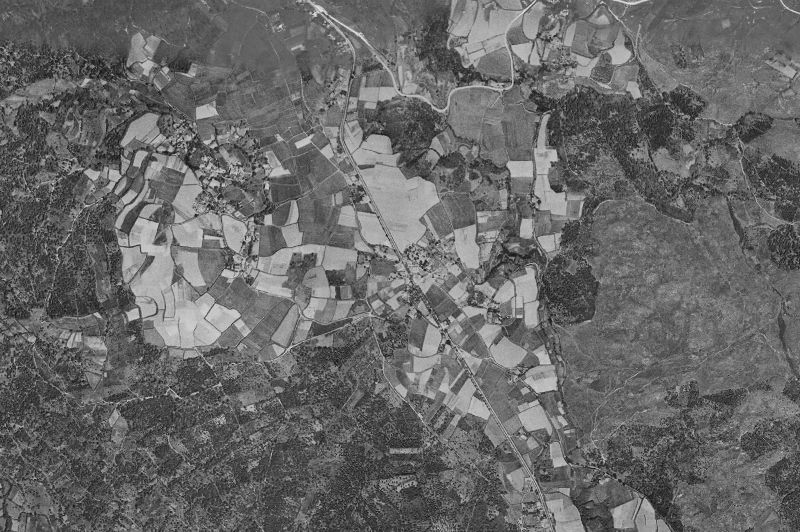 Ortofoto de 1956-1957 del núcleo de Coirós