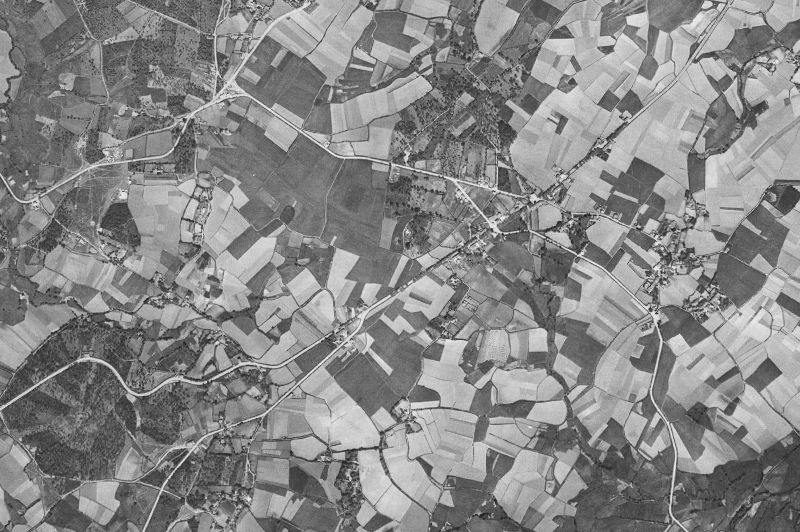 Ortofoto de 1956-1957 del núcleo de Coristanco