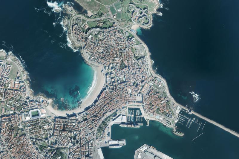 Ortofoto actual del núcleo de A Coruña