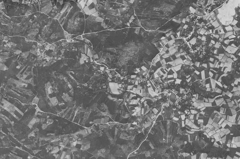 Ortofoto de 1956-1957 del núcleo de Culleredo