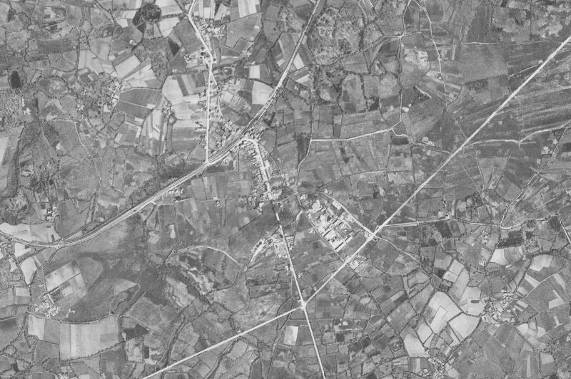 Ortofoto de 1956-1957 del núcleo de Curtis