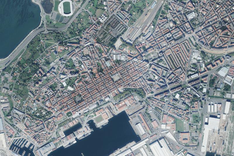 Ortofoto actual del núcleo de Ferrol
