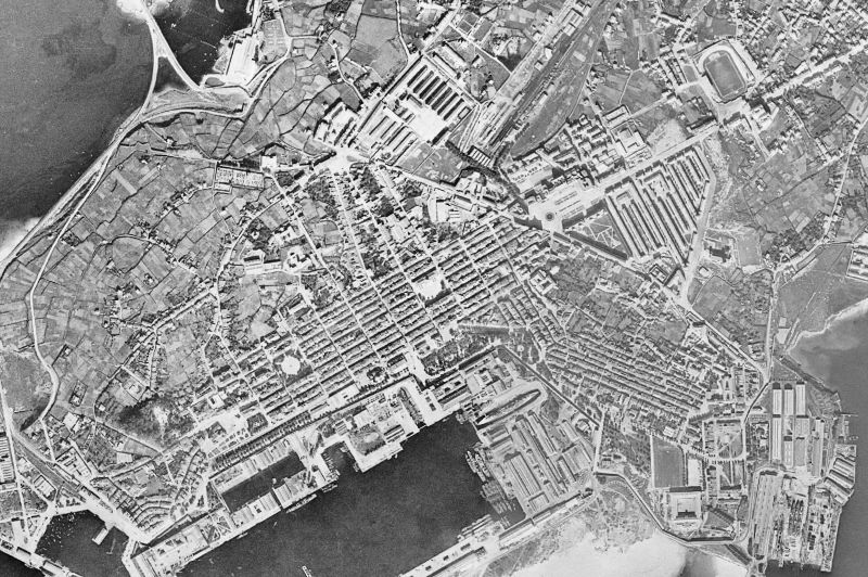 Ortofoto de 1956-1957 del núcleo de Ferrol