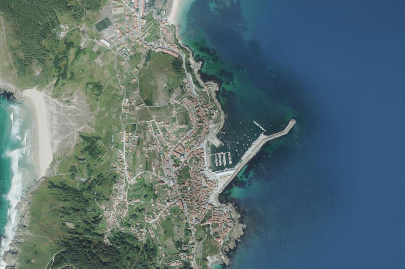 Ortofoto actual del núcleo de Fisterra