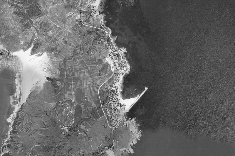 Ortofoto de 1956-1957 del núcleo de Fisterra
