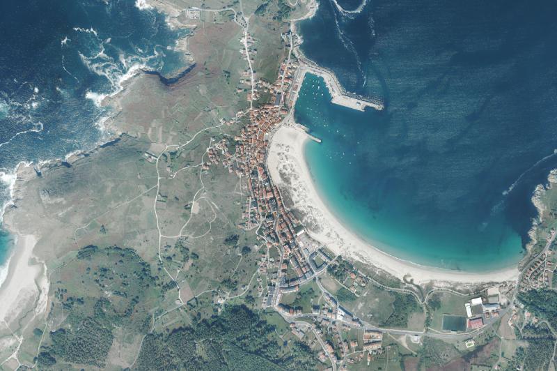 Ortofoto actual del núcleo de Laxe