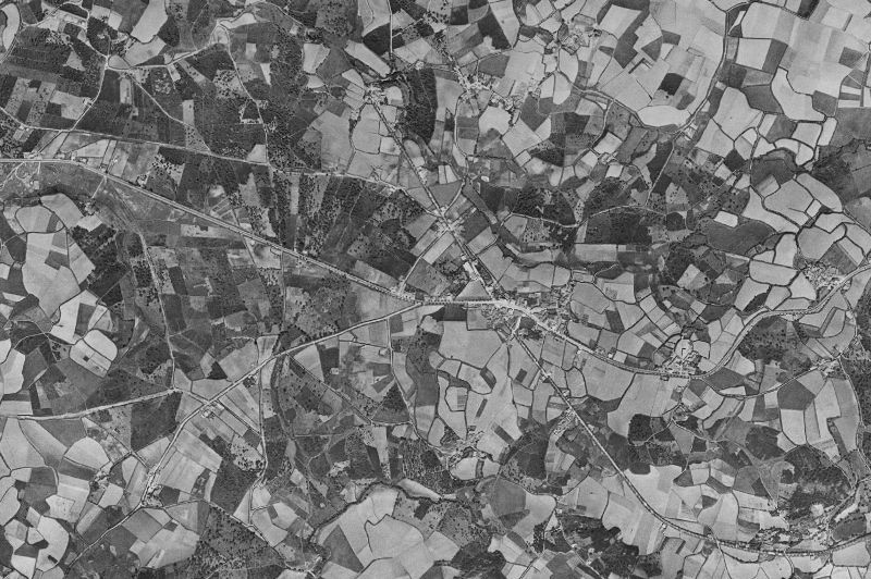 Ortofoto de 1956-1957 del núcleo de A Laracha