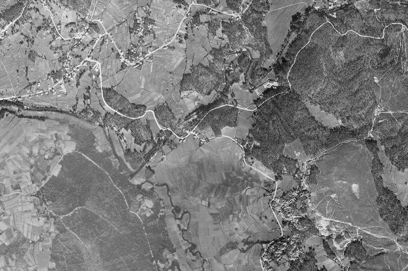 Ortofoto de 1956-1957 del núcleo de Lousame