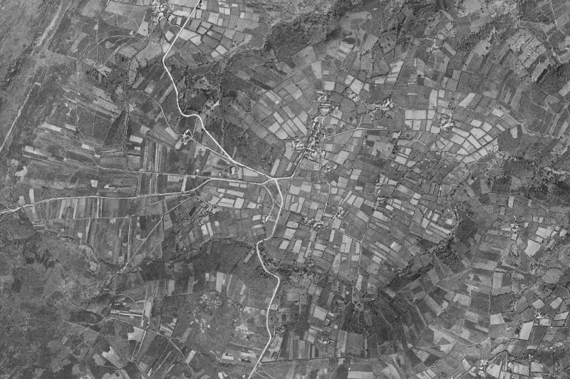 Ortofoto de 1956-1957 del núcleo de Mañón