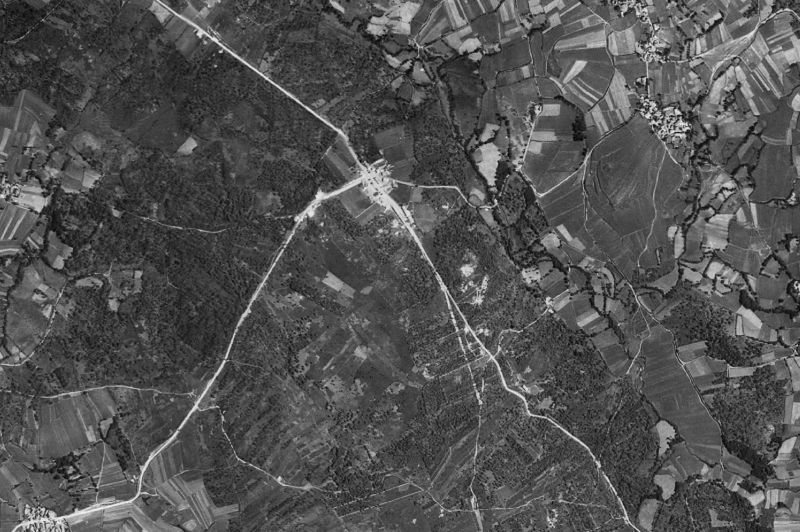 Ortofoto de 1956-1957 del núcleo de Mazaricos
