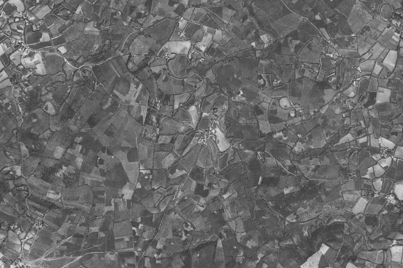 Ortofoto de 1956-1957 del núcleo de Mesía