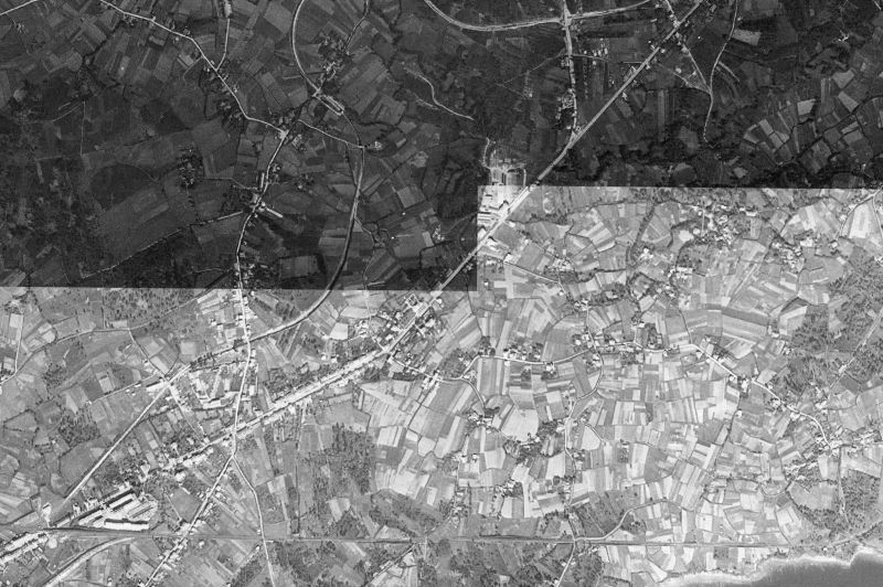 Ortofoto de 1956-1957 del núcleo de Narón