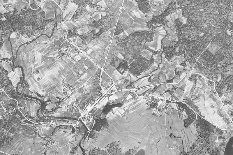 Ortofoto de 1956-1957 del núcleo de Negreira
