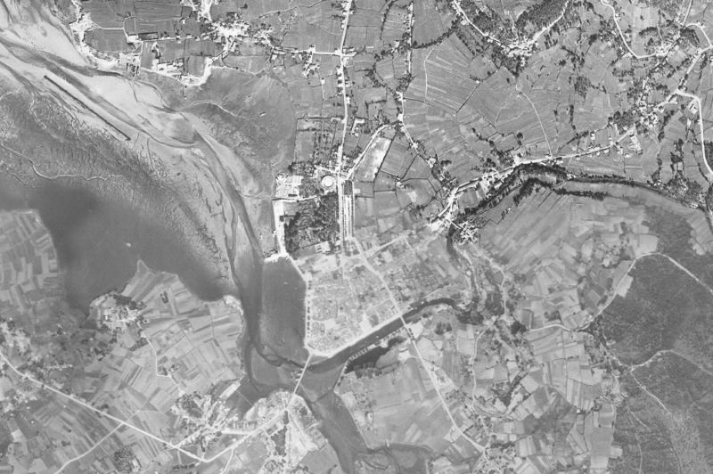 Ortofoto de 1956-1957 del núcleo de Noia