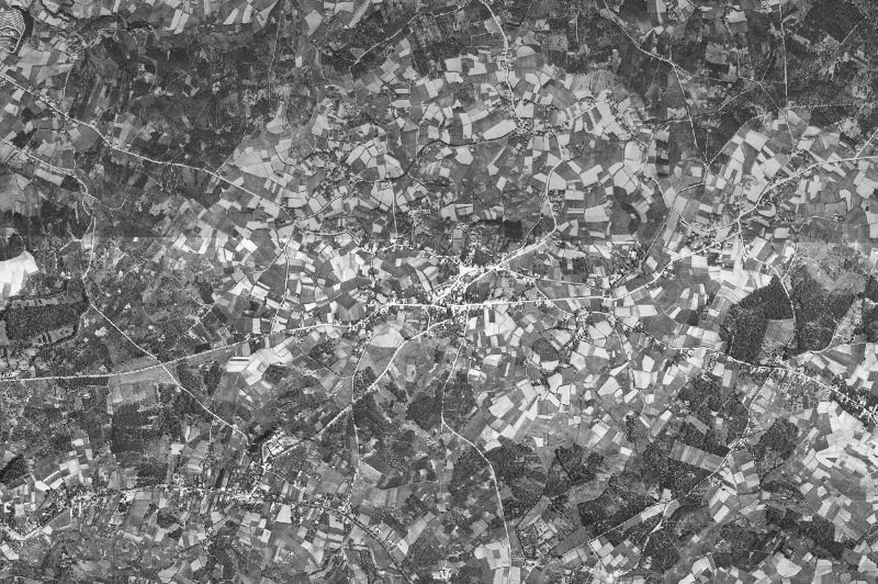 Ortofoto de 1956-1957 del núcleo de Oleiros