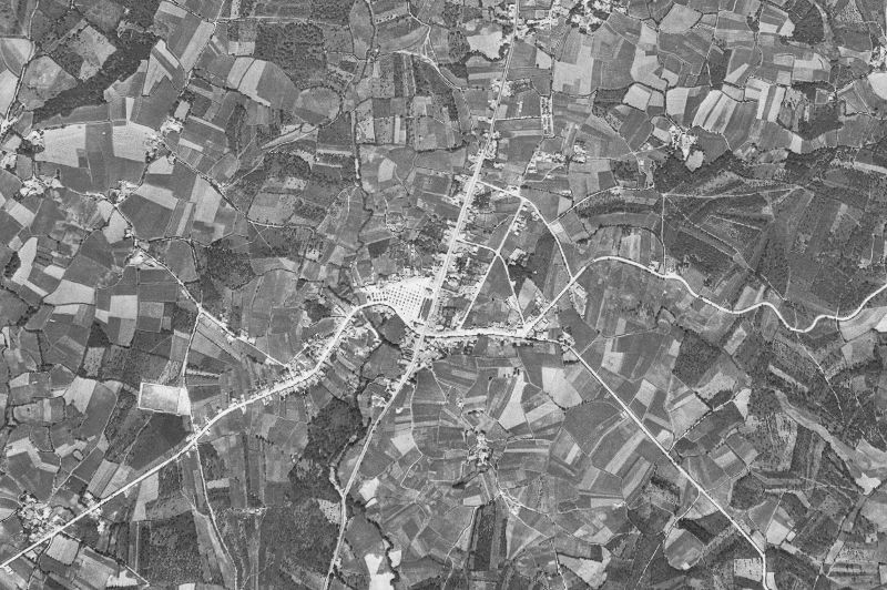 Ortofoto de 1956-1957 del núcleo de Ordes