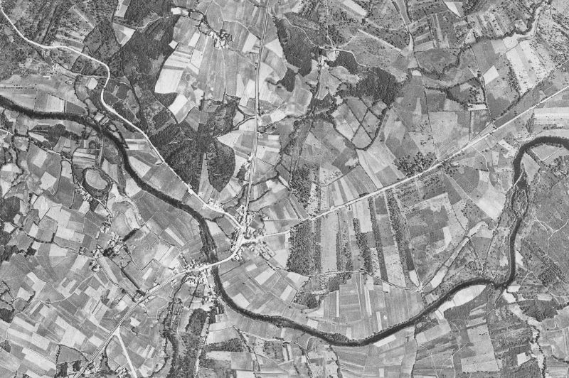 Ortofoto de 1956-1957 del núcleo de Oroso