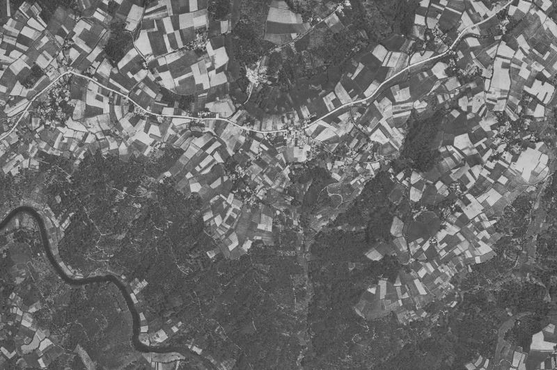 Ortofoto de 1956-1957 del núcleo de Paderne