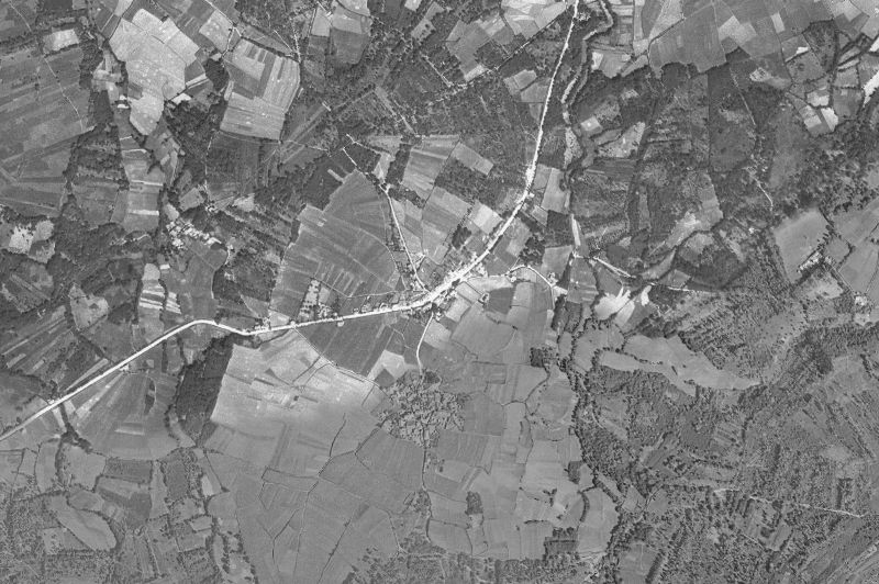 Ortofoto de 1956-1957 del núcleo de O Pino