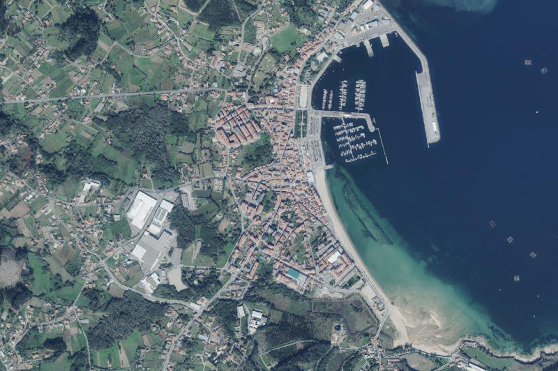 Ortofoto actual del núcleo de A Pobra do Caramiñal
