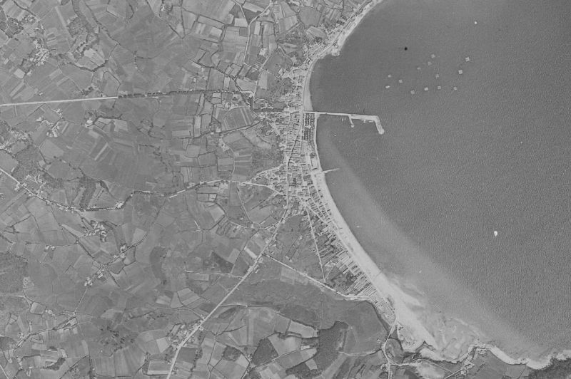 Ortofoto de 1956-1957 del núcleo de A Pobra do Caramiñal