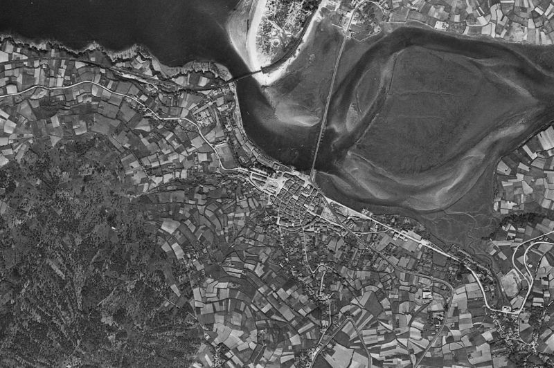 Ortofoto de 1956-1957 del núcleo de Pontedeume