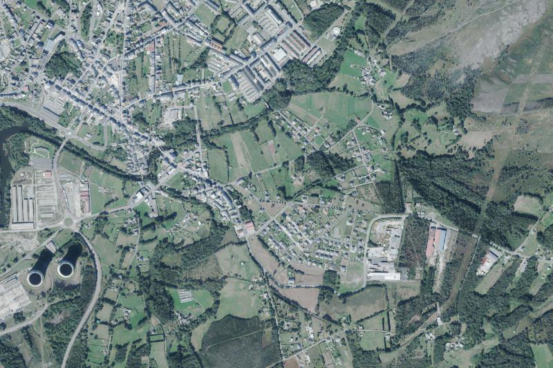 Ortofoto actual del núcleo de As Pontes de García Rodríguez