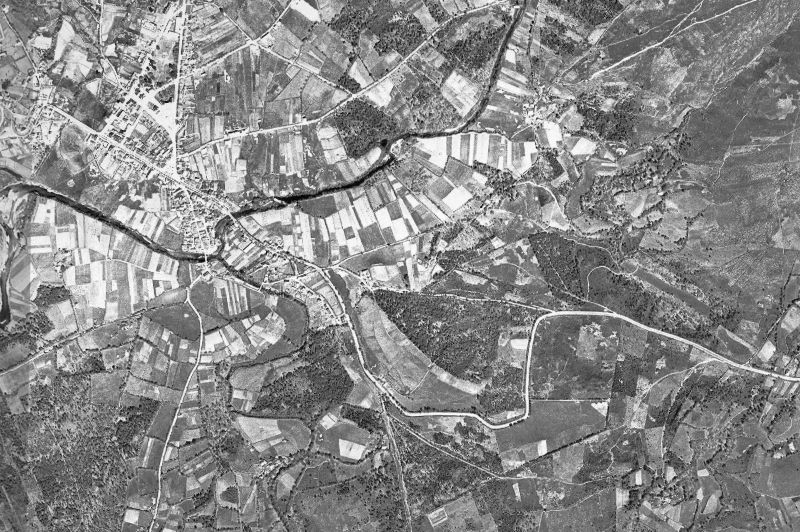 Ortofoto de 1956-1957 del núcleo de As Pontes de García Rodríguez