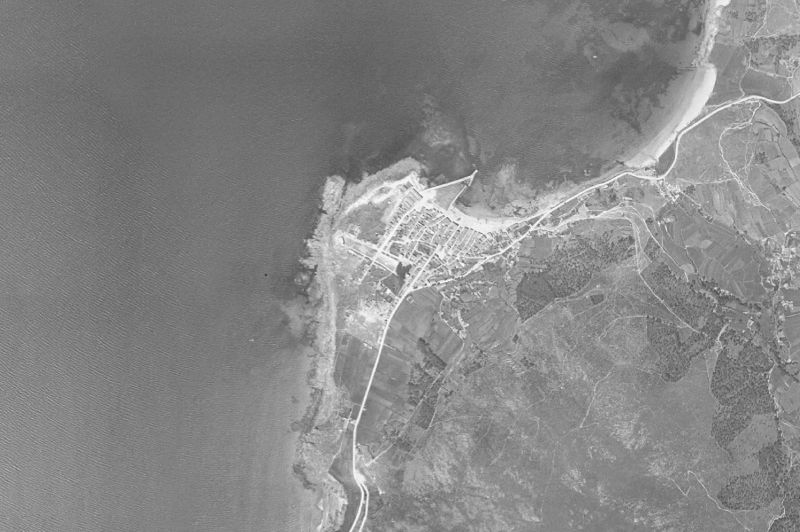 Ortofoto de 1956-1957 del núcleo de Porto do Son