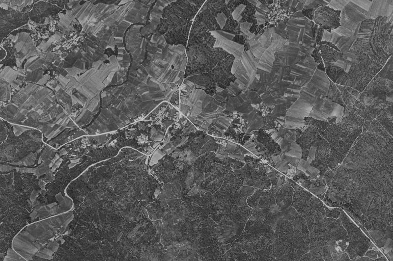 Ortofoto de 1956-1957 del núcleo de Rois