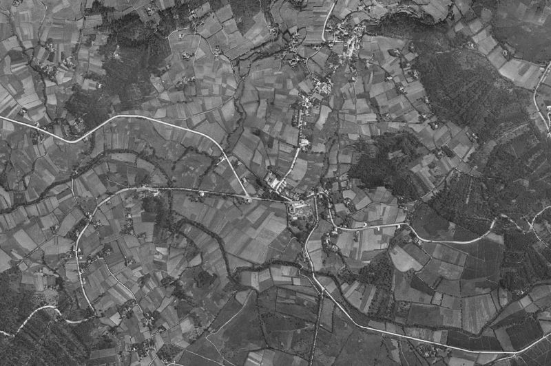 Ortofoto de 1956-1957 del núcleo de San Sadurniño