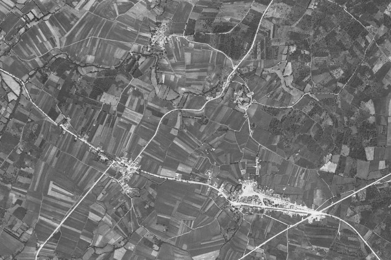 Ortofoto de 1956-1957 del núcleo de Santa Comba