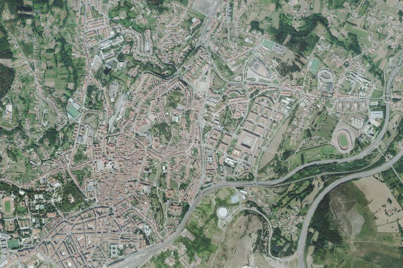 Ortofoto actual del núcleo de Santiago de Compostela
