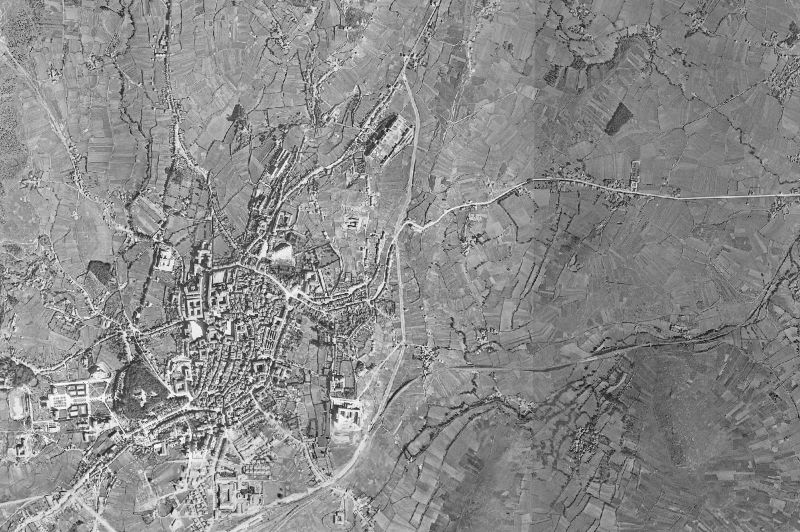 Ortofoto de 1956-1957 del núcleo de Santiago de Compostela