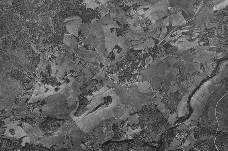 Ortofoto de 1956-1957 del núcleo de Santiso